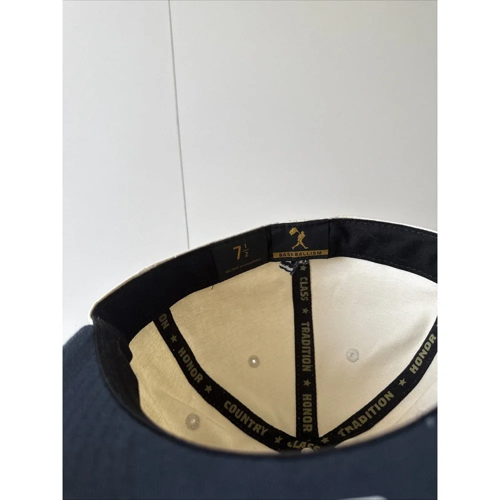 Baseballism No Crying Logo MLB Size 7‎ 1/2 Baseball Cap White And Blue